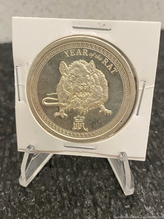 Cool 1 Troy Oz Year of the Rat .999 Fine Silver Round-img-0
