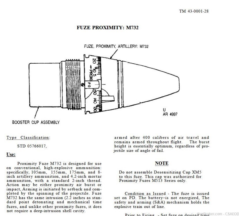 U.S. ARTILLERY AND MORTAR PROXIMITY FUZE M732 -img-2