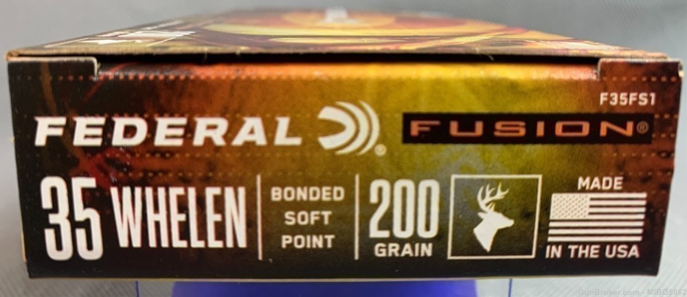 Federal Fusion .35 Whelen Ammunition. One Box.-img-1