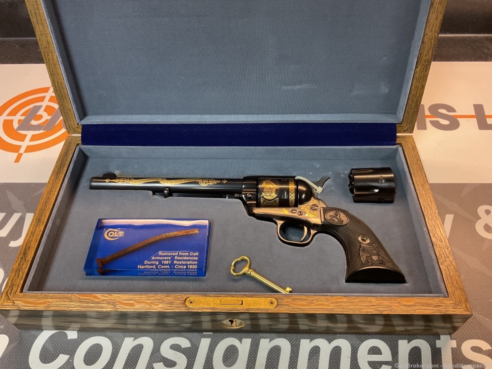 Colt SAA 44-40 with Gold and Dual Cylinder UNFIRED and UNTURNED New -img-0