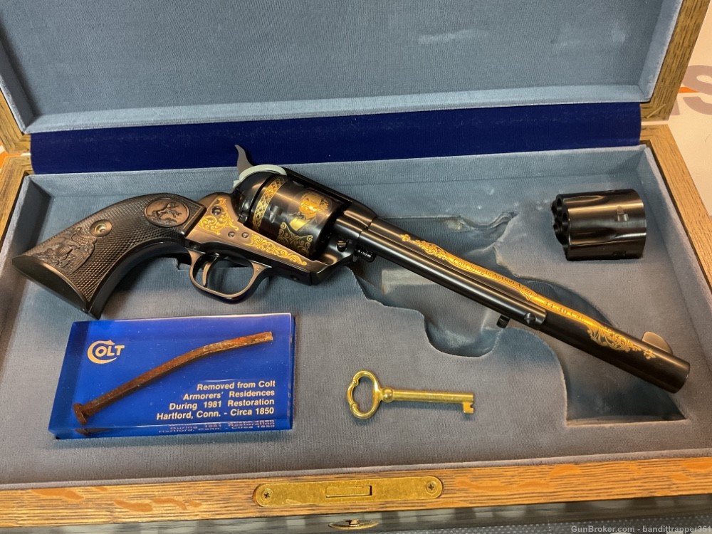 Colt SAA 44-40 with Gold and Dual Cylinder UNFIRED and UNTURNED New -img-5