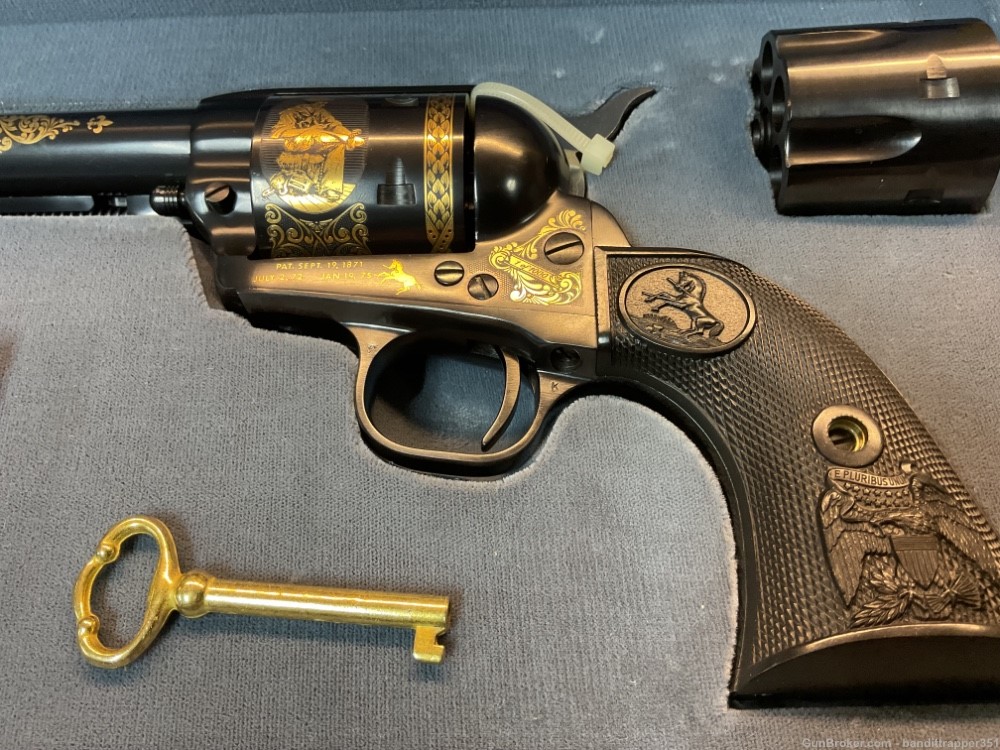 Colt SAA 44-40 with Gold and Dual Cylinder UNFIRED and UNTURNED New -img-3