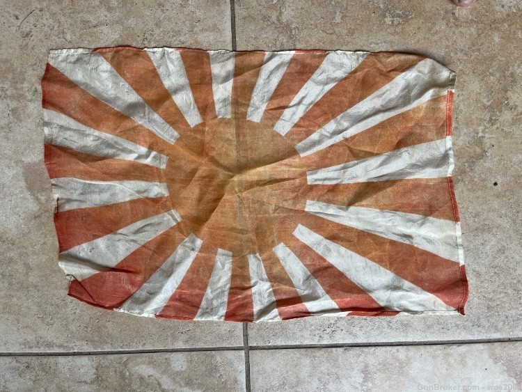 WW2 Japanese silk flag  war trophy 19x13-img-0