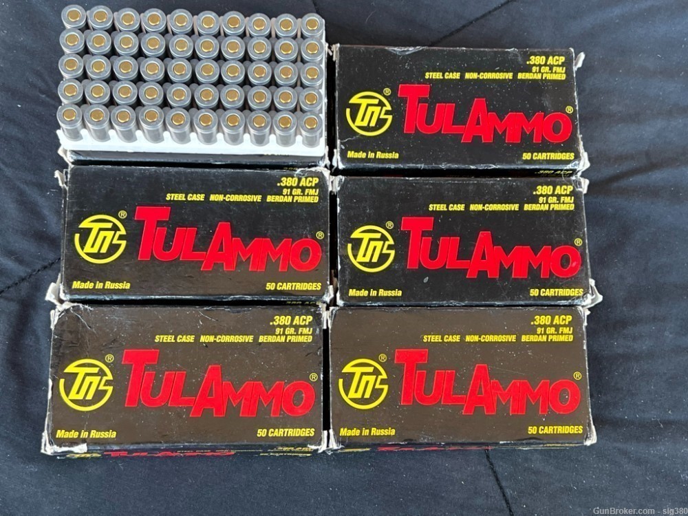 TULAMMO 380 ACP, 91GR FMJ AMMO, 300RDS-img-0