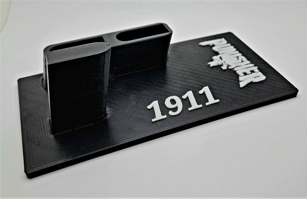 The Punisher Gun & Magazine Stand for 1911 Handgun.-img-0