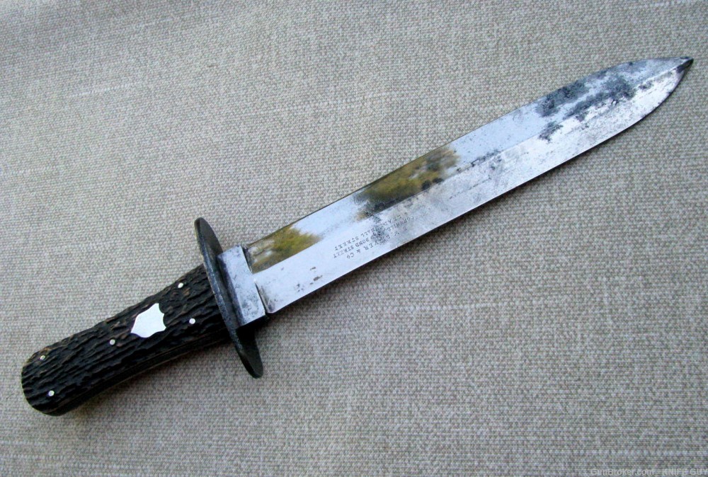 A LARGE & HEAVY, FINE QUALITY, RARE ENGLISH, HUNTING OR FIGHTING BOWIE**-img-10