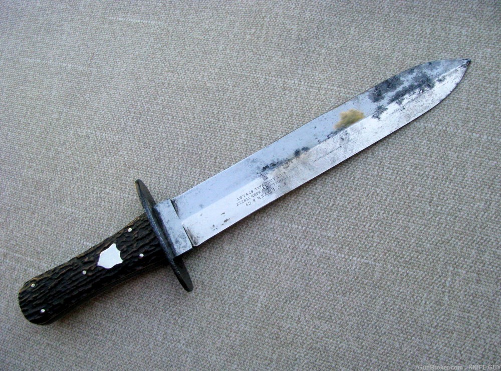 A LARGE & HEAVY, FINE QUALITY, RARE ENGLISH, HUNTING OR FIGHTING BOWIE**-img-17