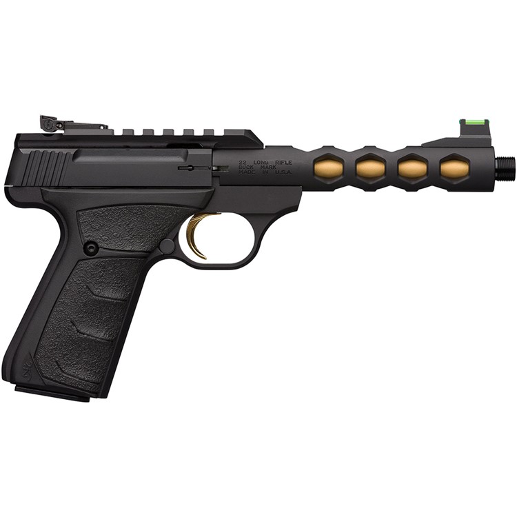BROWNING Buck Mark Plus Vision 22LR 5.875in 10rd Blk/Gold Suppressor Pistol-img-3