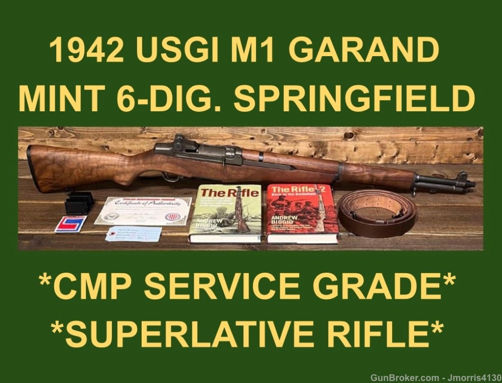 M1 GARAND 1942 SPRINGFIELD CMP SERVICE GRADE EXC. BORE GARAND WW2 WWII-img-0
