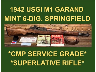 M1 GARAND 1942 SPRINGFIELD CMP SERVICE GRADE EXC. BORE GARAND WW2 WWII