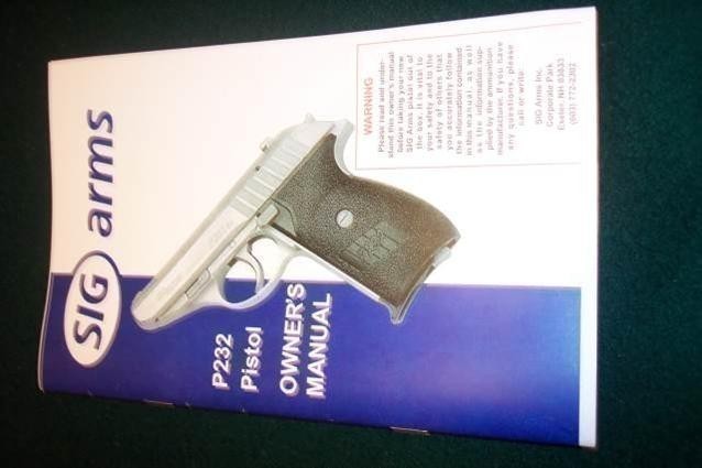 SIG Arms P232 Pistol Owner's Manual (46)-img-0