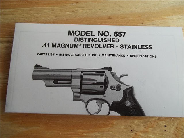 S & W .41 MAGNUM MODEL NO. 657 MANUAL (384)-img-0