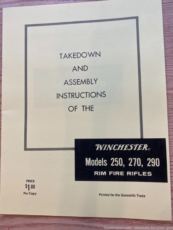 WINCHESTER MODELS 250, 270, 290 RIMFIRE RIFLE OWNER’S MANUAL 23 PAGES (729)-img-0