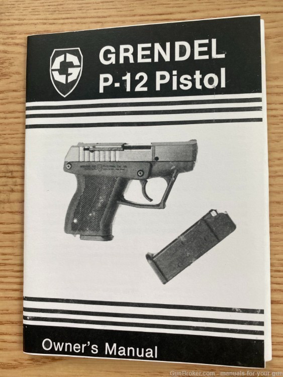 GRENDEL MODEL P-12 PISTOL .380 ACI PISTOL MANUAL (689)-img-0