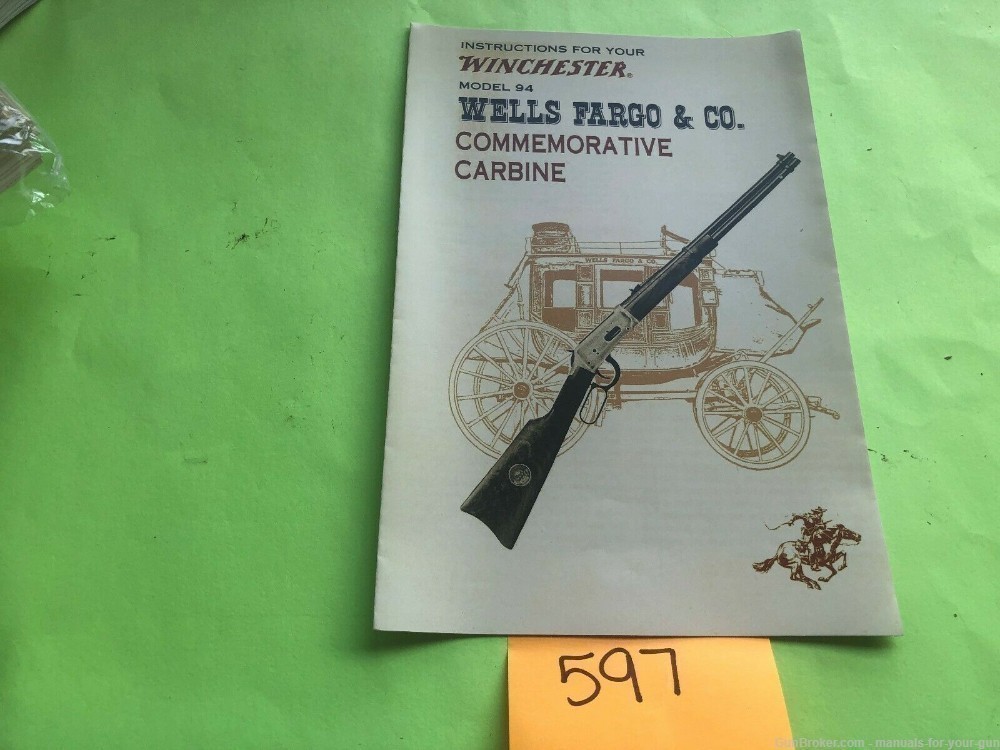 WINCHESTER Instructions for commemorative "WELLS FARGO & CO" Model 94 (597)-img-0
