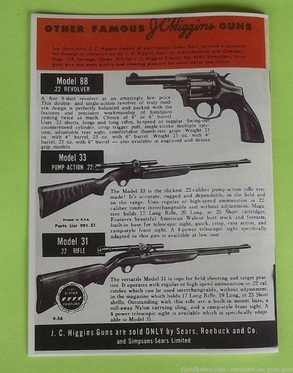 J.C. HIGGINS MODEL 60 AUTOMATIC SHOTGUN  12 GAUGE MANUAL (583)-img-3