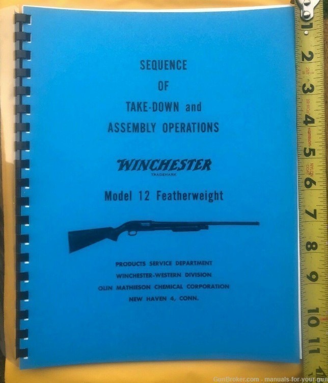 LARGE TAKEDOWN GUNSMITH MANUAL WINCHESTER  MODEL 12 FEATHERWEIGHT (572)-img-1