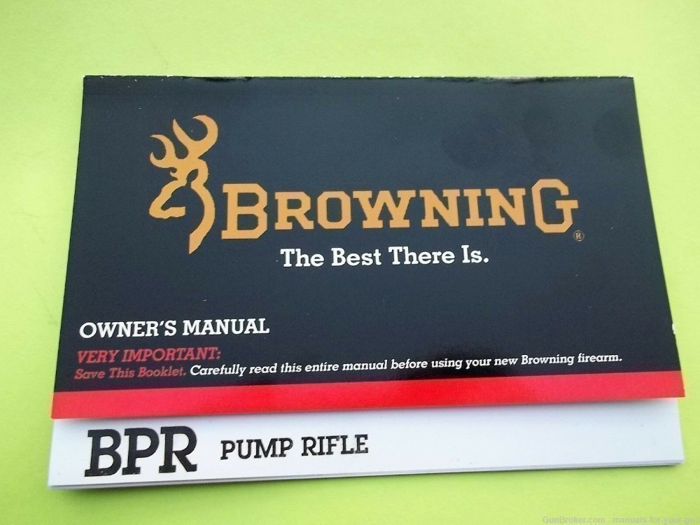 BROWNING OWNER'S MANUAL FOR A BPR PUMP ACTION RIFLE (525)-img-0