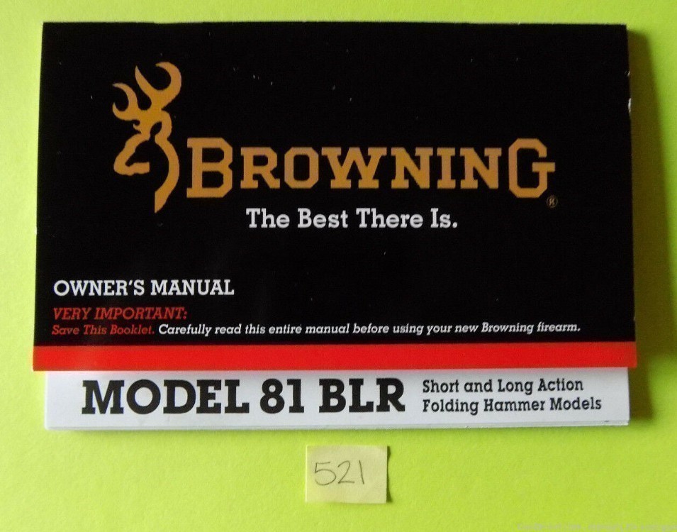 Browning Model 81 BLR Short & Long Action Folding Hammer Manual (521)-img-0