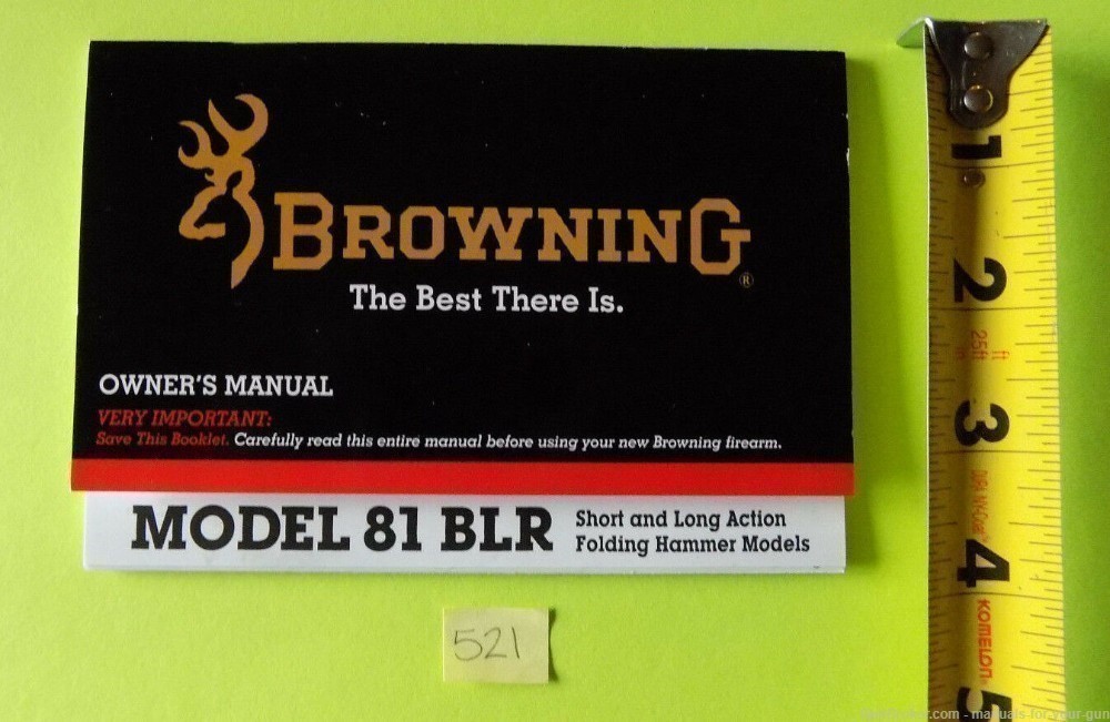 Browning Model 81 BLR Short & Long Action Folding Hammer Manual (521)-img-2