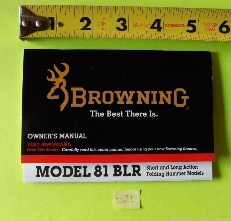 Browning Model 81 BLR Short & Long Action Folding Hammer Manual (521)-img-1