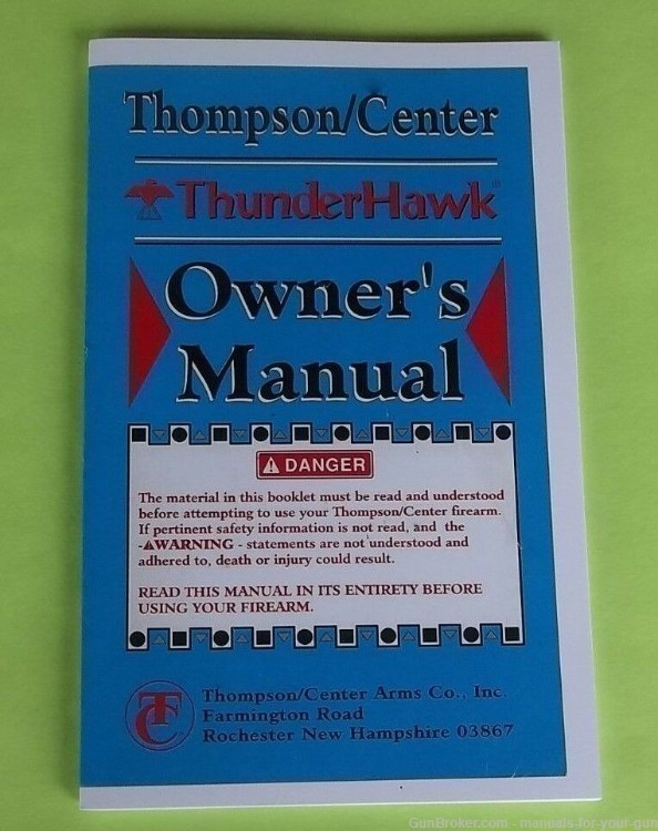 THOMPSON/CENTER THUNDERHAWK RIFLE INSTRUCTION MANUAL (519)-img-0