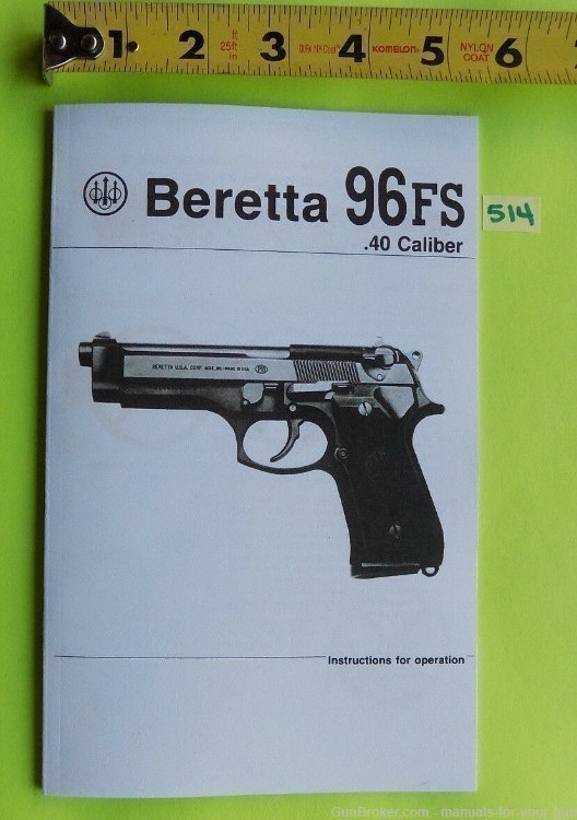 Beretta 96FS .40 Caliber Pistol OWNERS MANUAL (514)-img-4