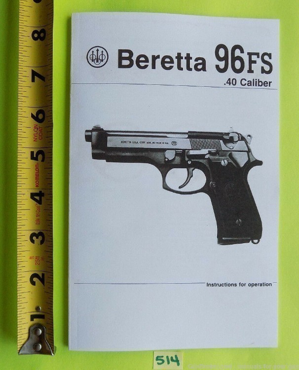 Beretta 96FS .40 Caliber Pistol OWNERS MANUAL (514)-img-3