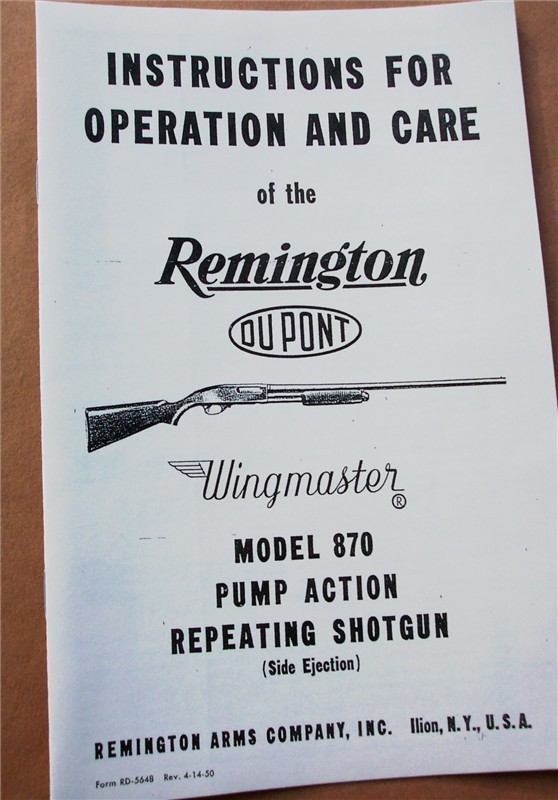 REMINGTON MO 870 INSTRUCTIONS REV 04/50 (369)-img-0