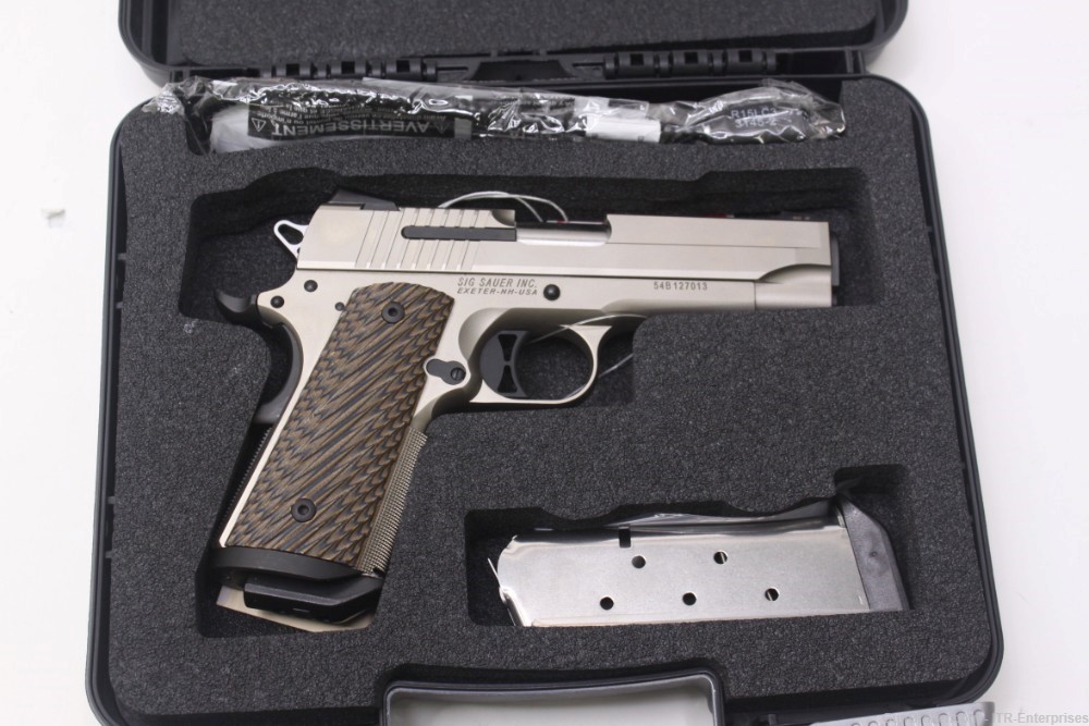 Sig Sauer 1911 Nickel .45 acp w/ case and extra magazine-img-6