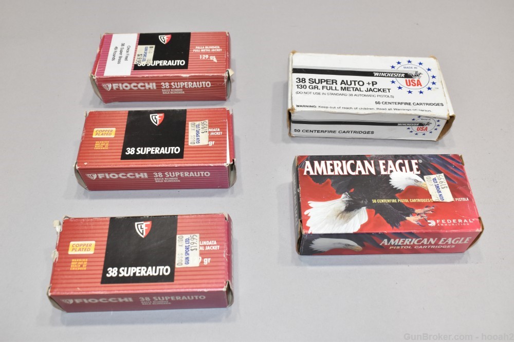 5 Boxes 50 Rds & 199 Fired Cases 38 Super 130 G FMJ-img-0