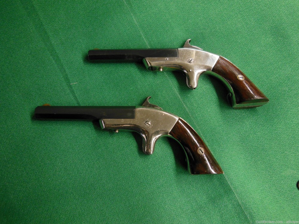 2 - MORGAN AND CLAPP SINGLE SHOT DERRINGERS .30 RIMFIRE SET -img-0