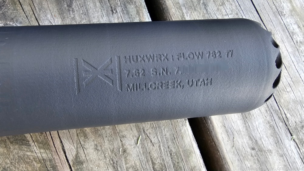 HUXWRX FLOW 762 TI Flow though low back pressure muzzle device included -img-1
