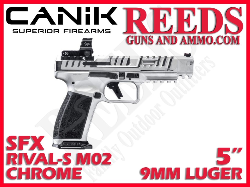 Canik SFx Rival-S Chrome M02 Optic 9mm 5in 2-18Rd Mags HG7607C-N-img-0