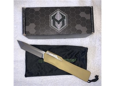 Heretic Cleric Tanto OTF Auto Knife 3.5" Stonewash/Tan H015-2A-TA
