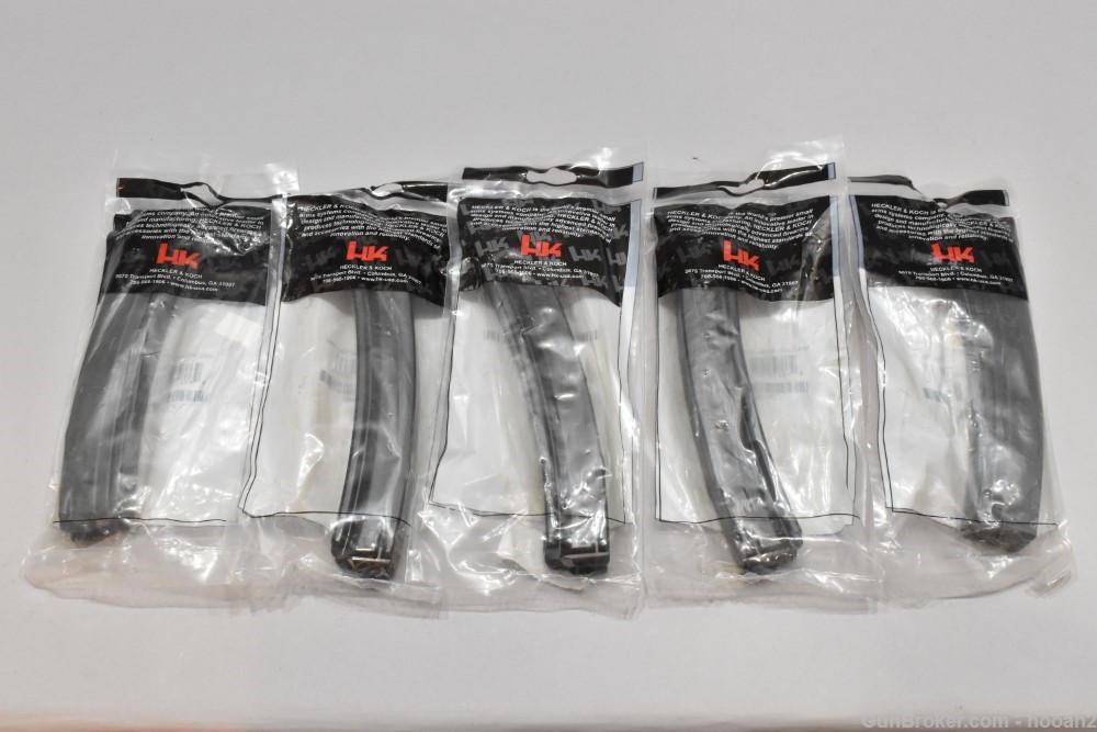 5 HK Heckler & Koch 30 Rd MP5 9mm Pistol Magazines NOS 206349s Please READ-img-0