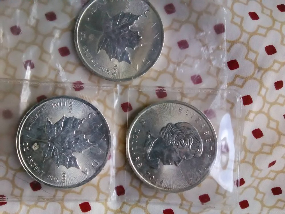 2014 Silver Maple leaf Coins [LOT OF 3]-img-0