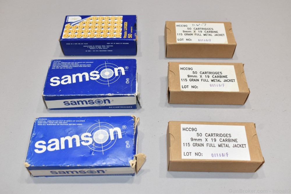 6 Boxes 267 Rds Mostly IMI Samson 9mm Carbine PLEASE READ-img-0