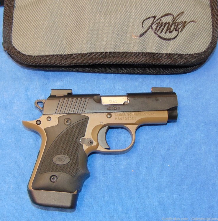 VG USED 330197 KIMBER MICRO 9 9MM 3"BBL w/NIGHT SIGHTS, 1-MAG & CASE-img-0