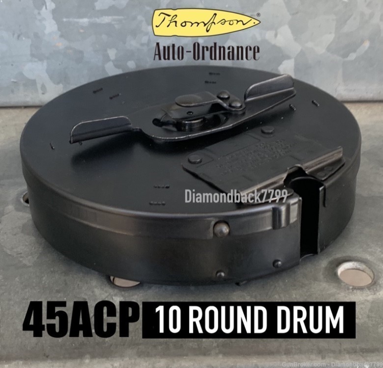 AUTO ORDNANCE DRUM Magazine 45ACP 10 Round Steel Black 1921 1927 -img-0