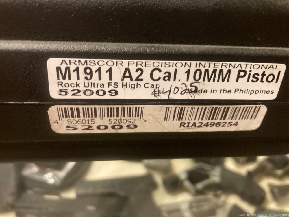 Armscor(RIA)  M1911 A2 FS Tact II 10mm 16 round NIB(no card fees added)-img-5