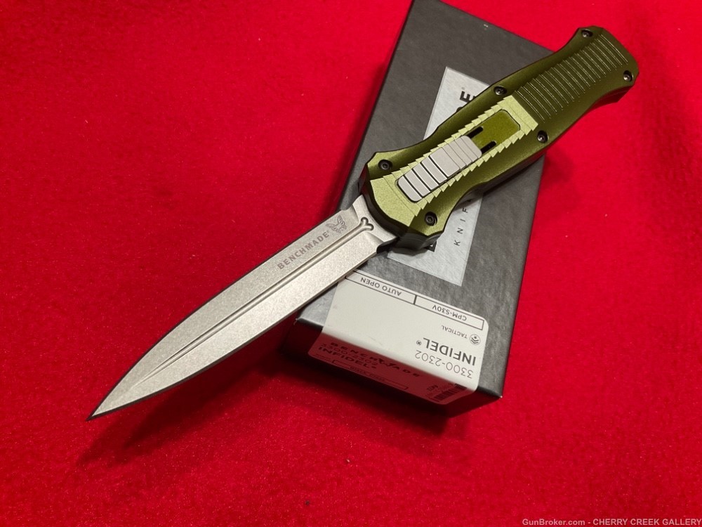 Benchmade limited edition infidel otf automatic od green knife USA -img-0