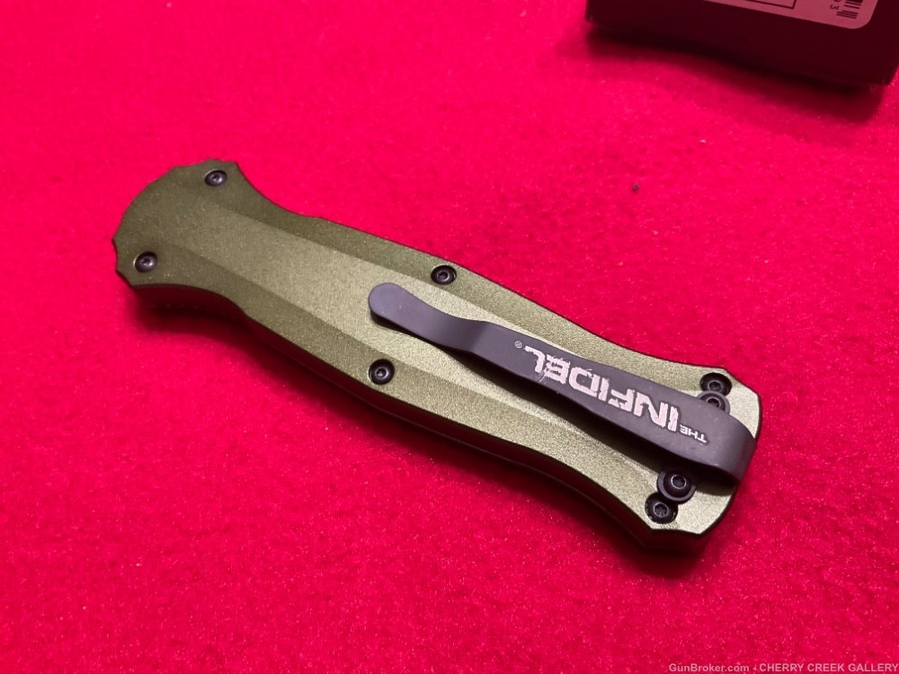 Benchmade limited edition infidel otf automatic od green knife USA -img-3