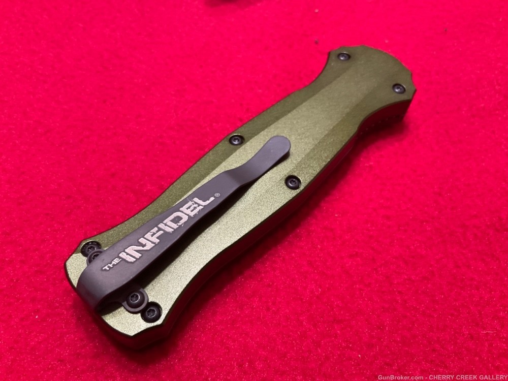 Benchmade limited edition infidel otf automatic od green knife USA -img-4