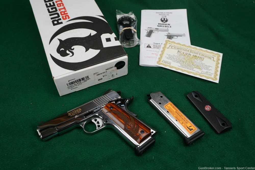 1 of 500 Ruger SR1911 Commander polished Stainless 45acp 4.25" UNFIRED-img-0