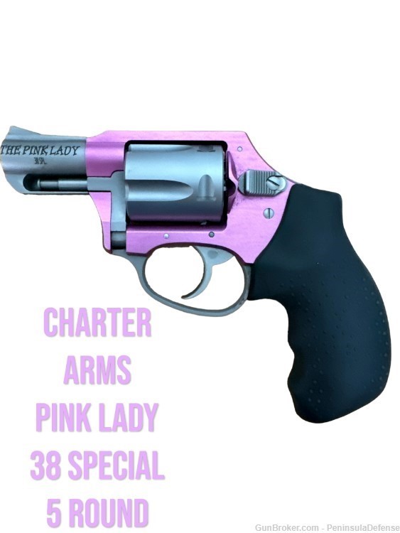 CHARTER ARMS PINK LADY REVOLER 5 ROUND 38SPL NO RESERVE HIGH BID WINS-img-0