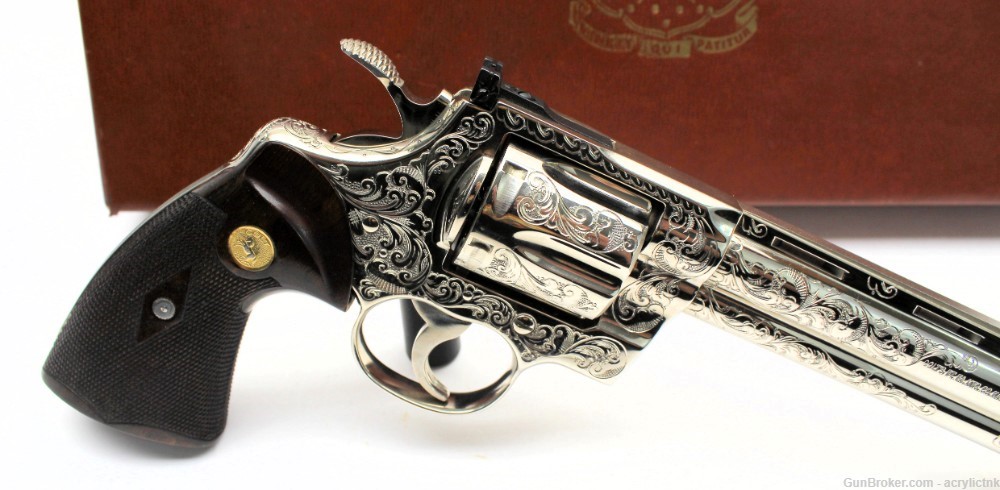 Colt 1980 RARE Engraved Nickel Python 357 Mag 8" FREE SHIPPING W/BUY IT NOW-img-2