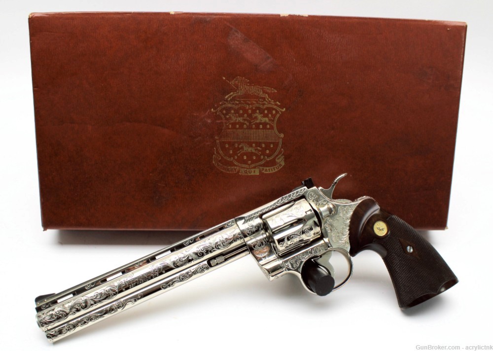 Colt 1980 RARE Engraved Nickel Python 357 Mag 8" FREE SHIPPING W/BUY IT NOW-img-4
