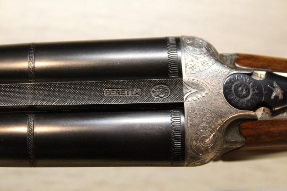 Beretta 486 side by side shotgun 12 gauge 28" M/F coin finish satin -img-17