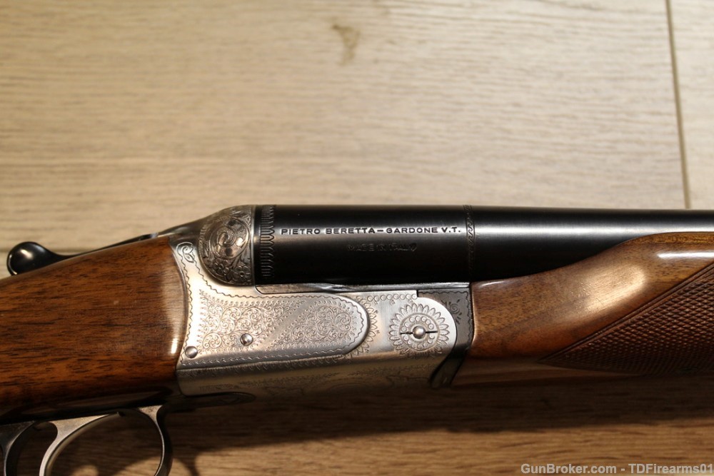 Beretta 486 side by side shotgun 12 gauge 28" M/F coin finish satin -img-6